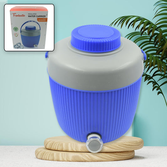 Insulated Water Jug, Insulated Plastic Water Jug with a Sturdy Handle, Water Jug Camper with Tap Plastic Insulated Water Water Storage Cool Water Storage for Home & Travelling (6000 ML )