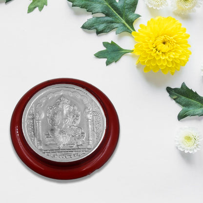 Ganesh Ji, Silver color Coin for Gift & Pooja | Silver Coin | Silver Coin / Diwali Gift (1 Pc / (Metal is not silver)