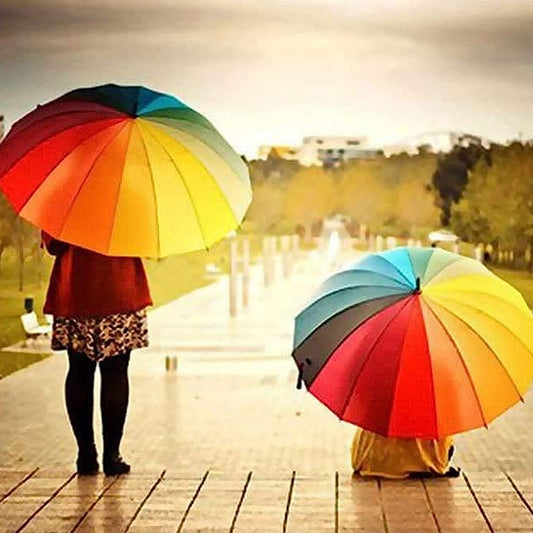 Rainbow Umbrella for Men & Women (Multicolor)