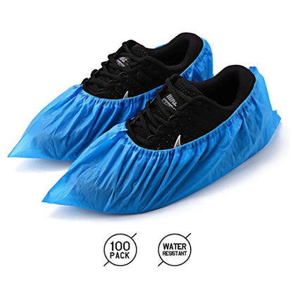 Type Plastic Elastic Top Disposable Shoe Cover for Rainy Season (50 Pairs)